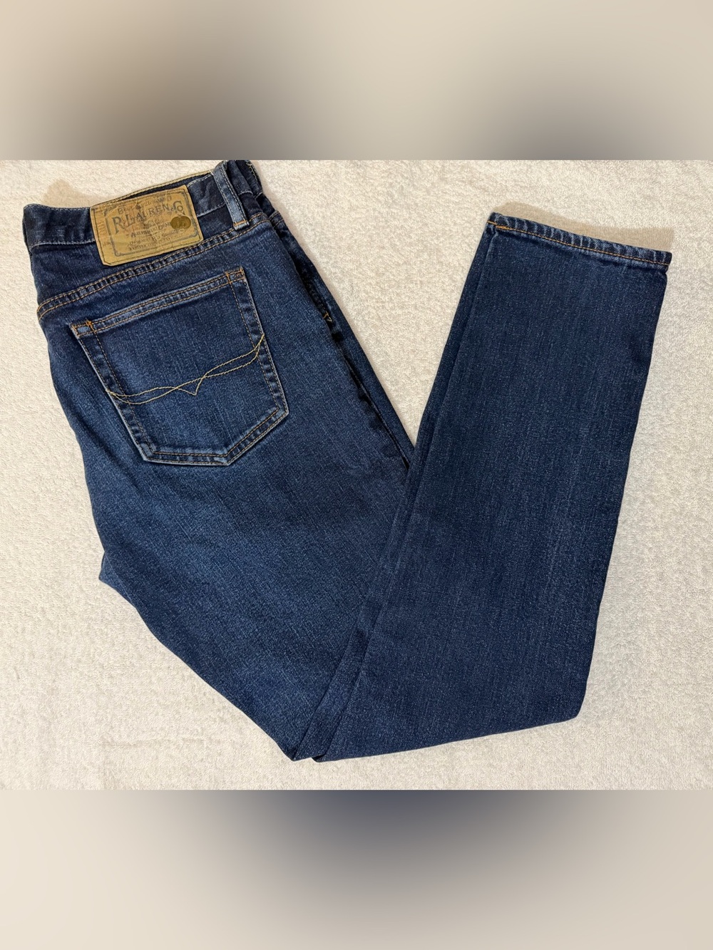 Ralph Lauren Thompson 650 Blue Label Straight Stretch Jeans Dark Wash Classic